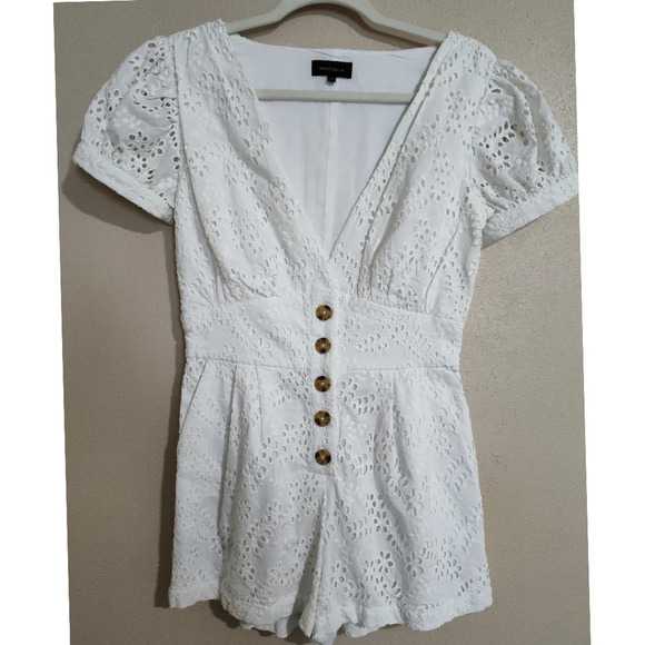 MAJORELLE Star Studded White Romper Size Small - Picture 2 of 5